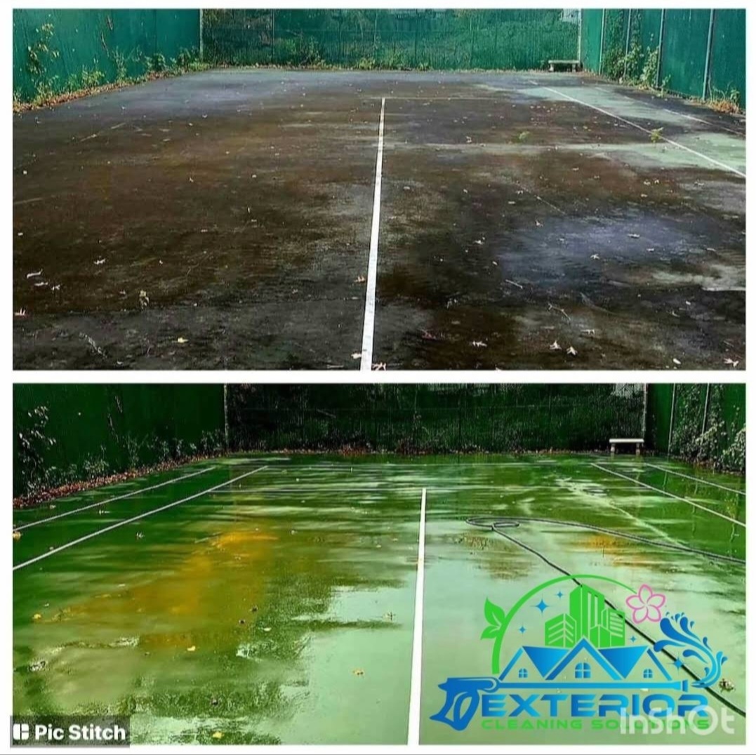 Tennis court cleaning